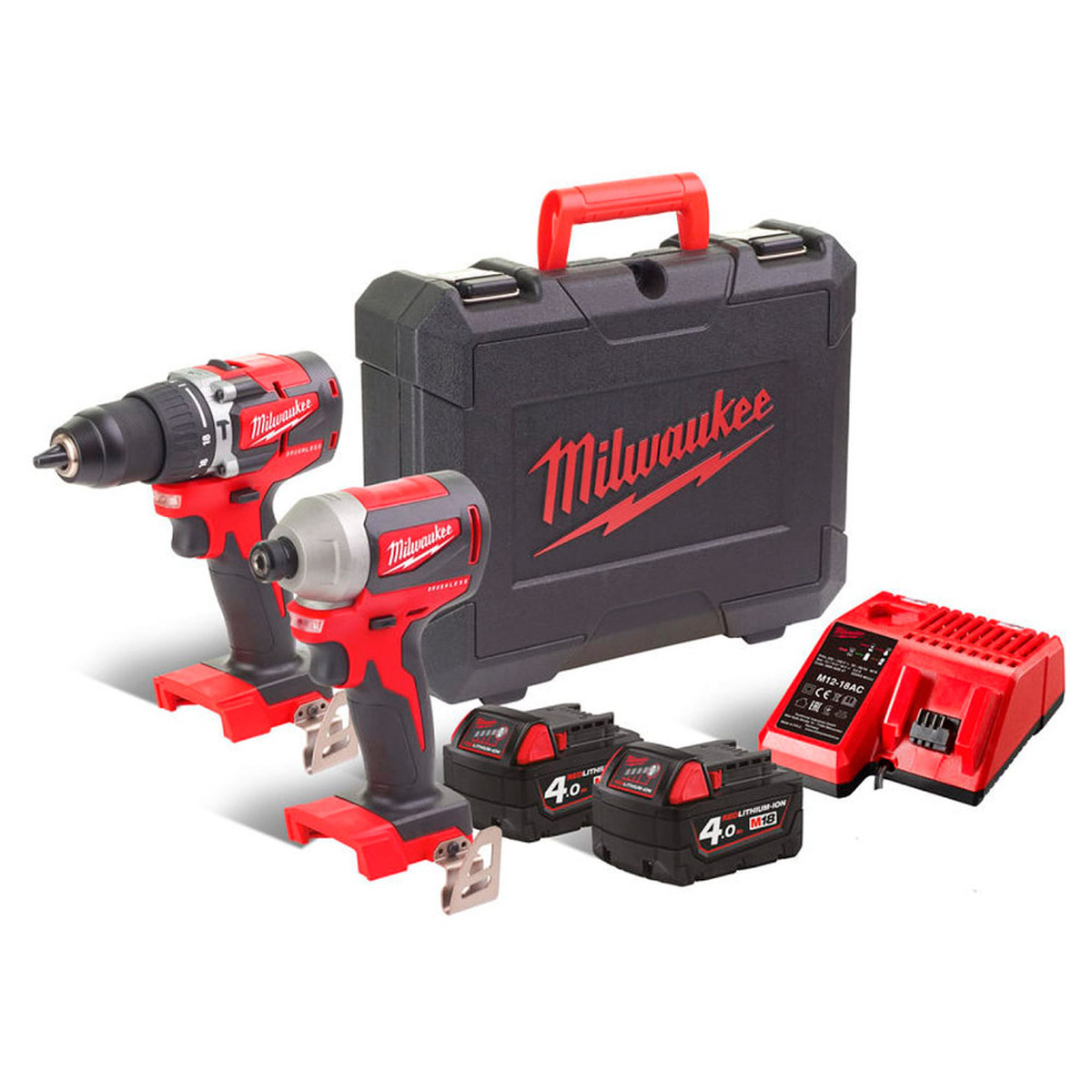 Набор инструментов Milwaukee M18 CBLPP2A-402C (Дрель M18 CBLPD + Винтоверт M18 CBLID) — Фото 1